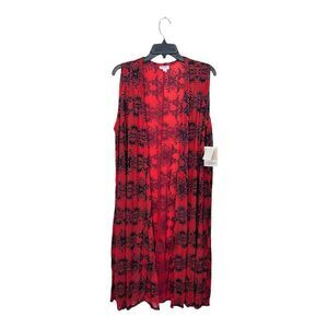 NWT LuLaRoe | Shirley Kimono Red Black Open Front‎ L